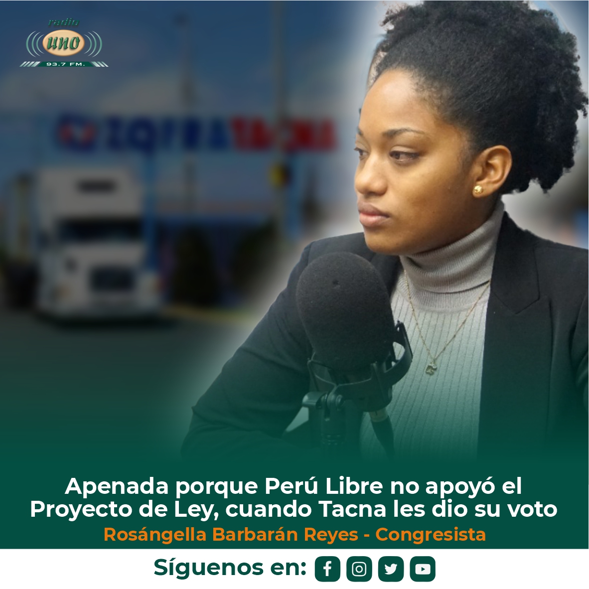 Apenada porque Perú Libre no apoyó el Proyecto de Ley, cuando Tacna les dio su voto