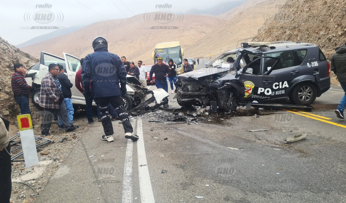 Moquegua: Dos fallecidos deja choque frontal entre patrullero y auto