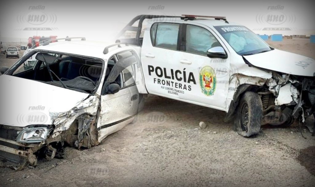 Violento choque entre patrullero y auto particular en Hospicio