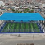 Campo deportivo en Villa El Comerciante alcanza 85 % de avance y será entregado próximamente