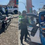 Mototaxi y motocicleta chocan a metros del Municipio Gregorio Albarracín