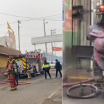 Bomberos rescatan a niño de incendio en vivienda